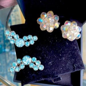 2 pair of vintage sparkly earrings